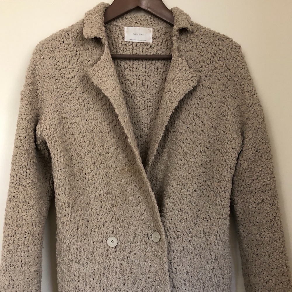 Oak + Fort beige / cream long sweater cardigan